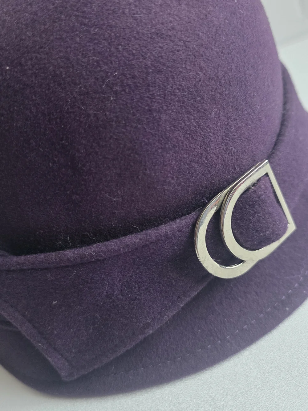 Vintage AUGUST Wool Cloche Silver Buckle Hat